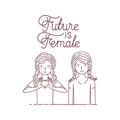 women with label future is female character