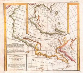 1772, Vaugondy, Diderot Map of California and Alaska, Anian and Quivira