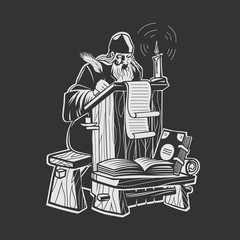 Orthodox scribe creates a manuscript