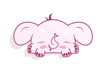 Cute cartoon elephant in Japanese kawaii style. Flat vector.