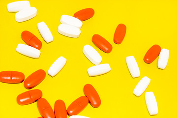 Isolated Collection Of Various Medical Tablets And Pills