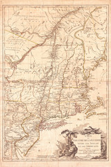 1777, Brion de La Tour Map of New York and New England, Revolutionary War