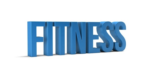 Fitness word. 3D Render illustration in white background