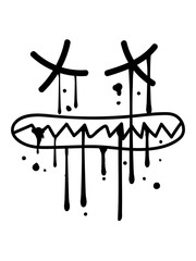 weinen gesicht beißen zähne knirschen tot tod graffiti tropfen mund augen lustig comic cartoon clipart design