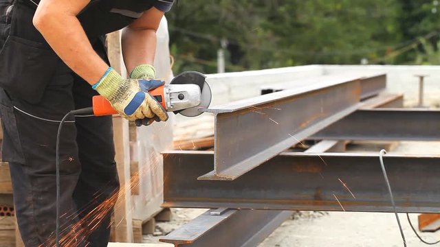 Man cuts flex steel products