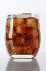 Glass of coca cola with ice