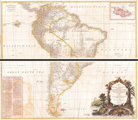 1795, D'Anville Wall Map of South America