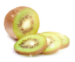 Fototapeta premium Sliced Kiwi fruit isolated on white background cutout