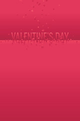 Valentine's Day Template with Decor Red Hearts. Romantic promotion Card, Flyer, Banner. Vector.