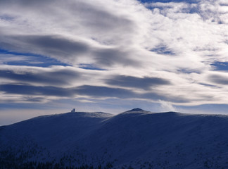 Obraz premium view from Szrenica mountain, Karkonosze mountains, Poland