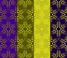 Green, purple color set of Geometric Pattern In Lace Style. Ethnic Ornament. Vector Illustration.