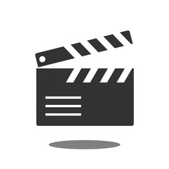 Cinema clapperboard icon flat style. Vector design element
