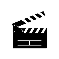 Cinema clapperboard icon flat style. Vector design element
