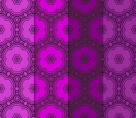 Set of Art Deco Pattern Of Geometric Elements. Seamless Pattern. Vector Illustration. Purple color