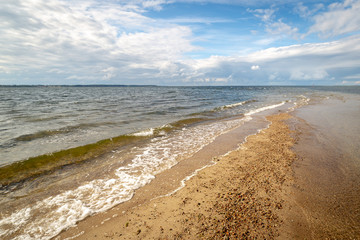 Beach by the sea on a beautiful sunny day.