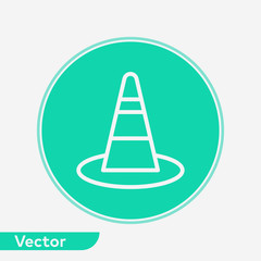 Traffic cone vector icon sign symbol