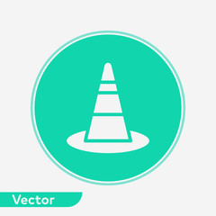 Traffic cone vector icon sign symbol