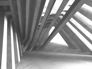 Obraz premium Dark basement empty room interior. Concrete walls