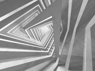 Obraz premium Dark basement empty room interior. Concrete walls