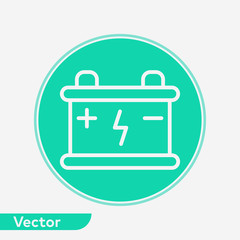 Car battery vector icon sign symbol