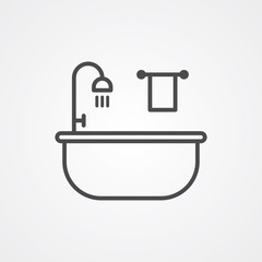 Bathtub vector icon sign symbol