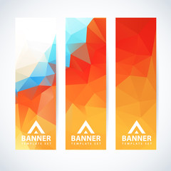Vector banners set abstract triangle background