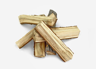 Oak Log Isolated on a white. Log fire wood isolated on white background with clipping path. Wooden obsolete log.