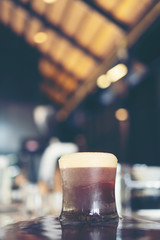 nitro cold brew coffee in cafe