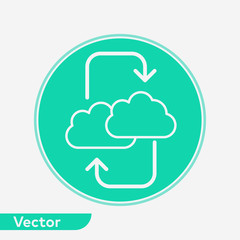 Cloud computing vector icon sign symbol