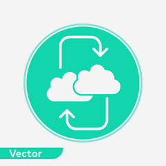 Cloud computing vector icon sign symbol
