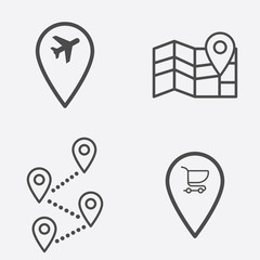 Map and location vector icon sign symbol