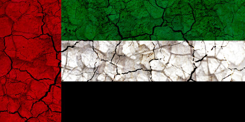 united arab emirates UAE country flag painted on a cracked grungy wall