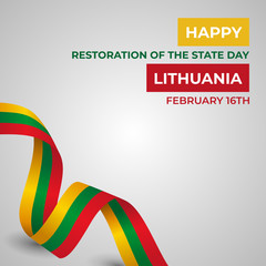 Happy Republic of Lithuania Restoration of the State Day Vector Template Design Illustration