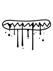 sabbern spucke fressen hunger gesicht beißen zähne knirschen tot tod graffiti tropfen mund lustig comic cartoon clipart design