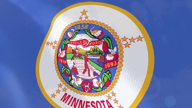 Minnesota closeup flag animation