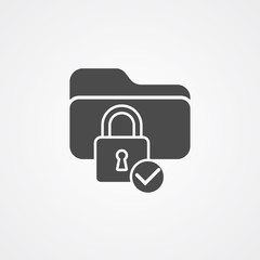 Locked folder vector icon sign symbol