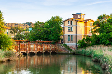 Dam system in maremma near Follonica, Italy