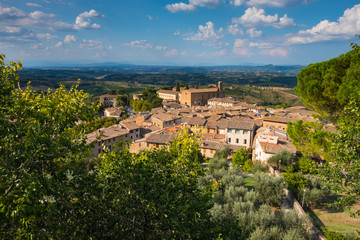 Fototapeta na wymiar A panoramic view of San Gimignano, a Tuscany village heritage of UNESCO