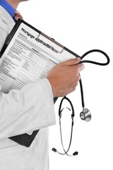 Doctor with Clipboard and Stethoscope