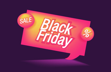 Black Friday sale banner advertising vector illustration