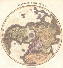1814, Thomson Map of the Northern Hemipshere and Arctic, John Thomson, 1777 - 1840, was a Scottish cartographer from Edinburgh, UK
