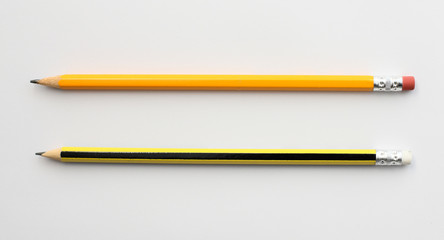 Yellow pencils isolated on the white background