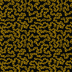 Golden chain seamless pattern. Vector background