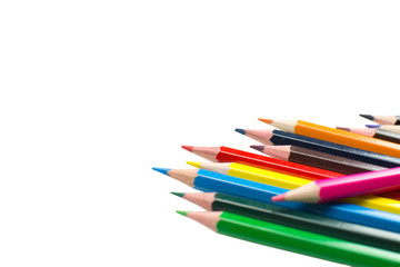 .colored pencils isolated on white background