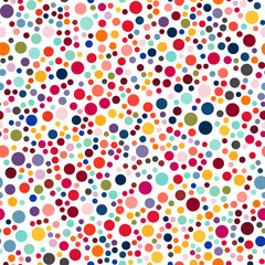 Happy Birthday, Party decor. Vector carnaval seamless colorful pattern. Kids festive background with confetti. Vector colorful kid carnaval Happy birthday party decor in vivid colors. © cornejavo