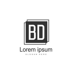 Initial BD Letter Logo Template Design