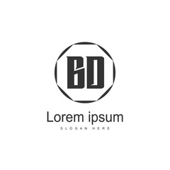 Initial BD Letter Logo Template Design