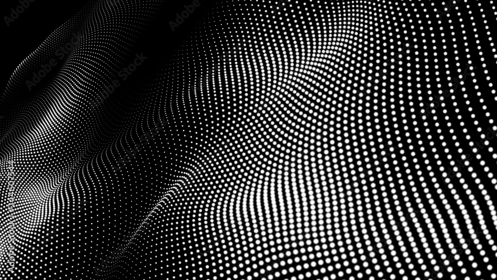 Aufkleber music abstract background. interweaving of atomic particles in space. network connection structure. 