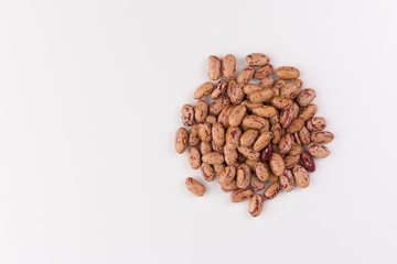 Pile of beans isolated on white background