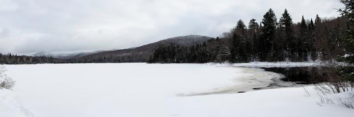 Panorama d'un lac gelé